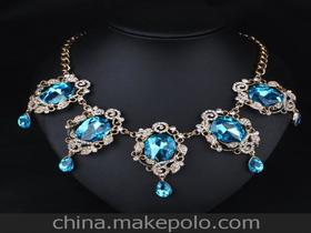 玻璃宝石项链供应商,价格,玻璃宝石项链批发市场 